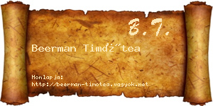 Beerman Timótea névjegykártya